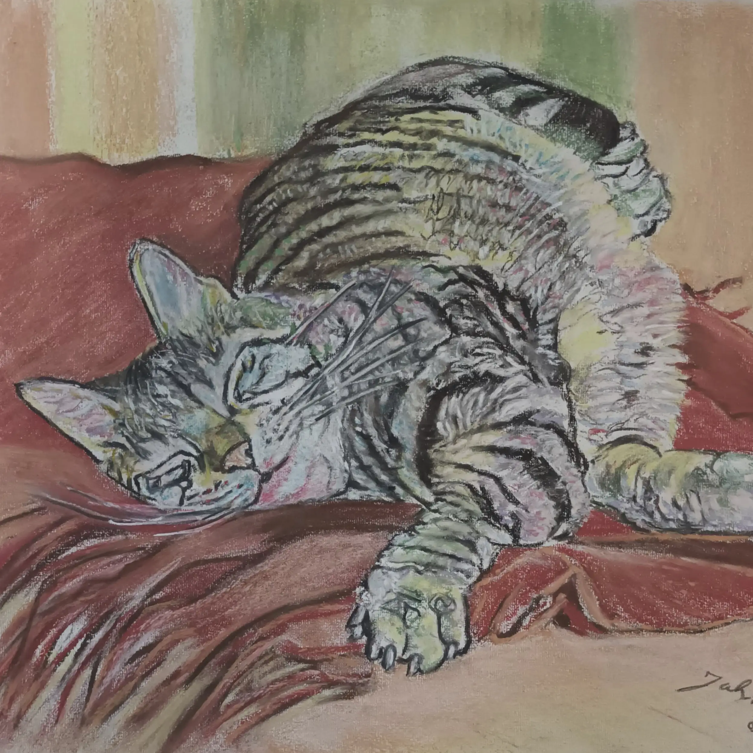 Pastellzeichnung eines Karters