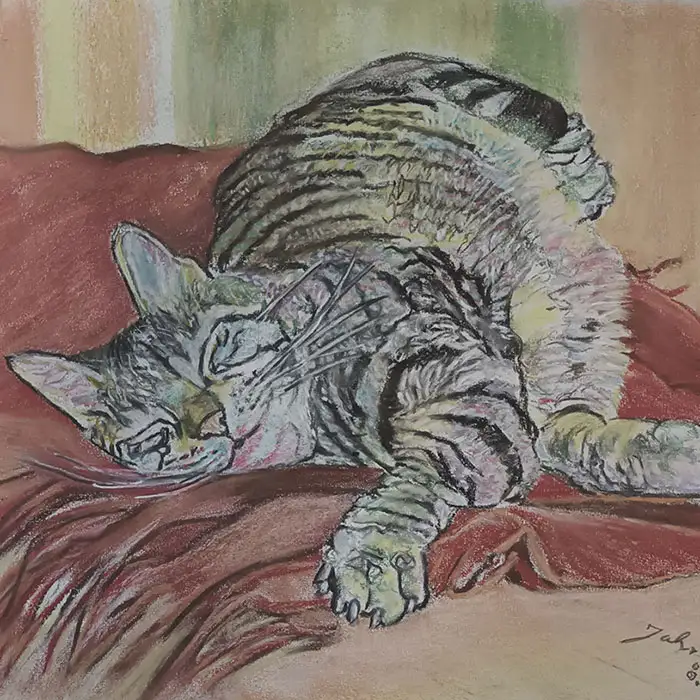 Auftragsarbeit: Bertie der Genieser :: Größe 56cm x 42cm :: Pastell